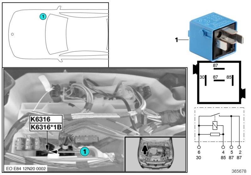 Diagram Valvetronic relay K6316 for your 2014 BMW X1   