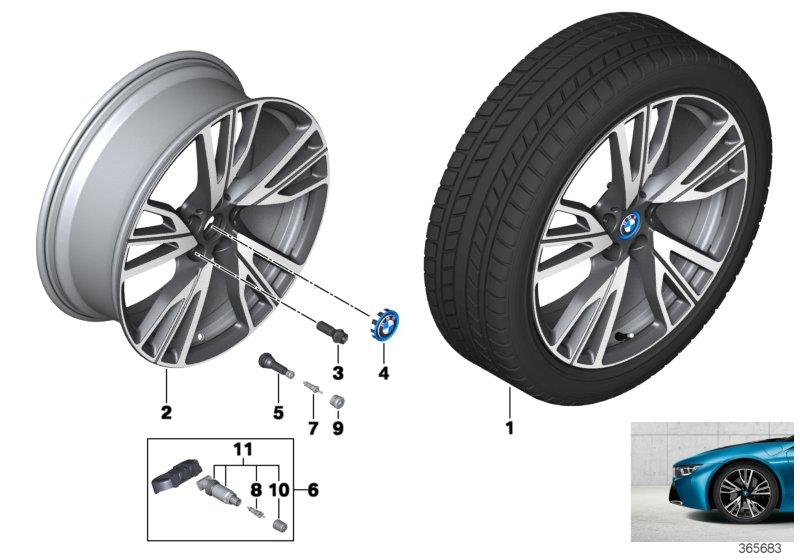 Diagram BMW i LA wheel W-Spoke 470 - 20"" for your 2017 BMW i8   