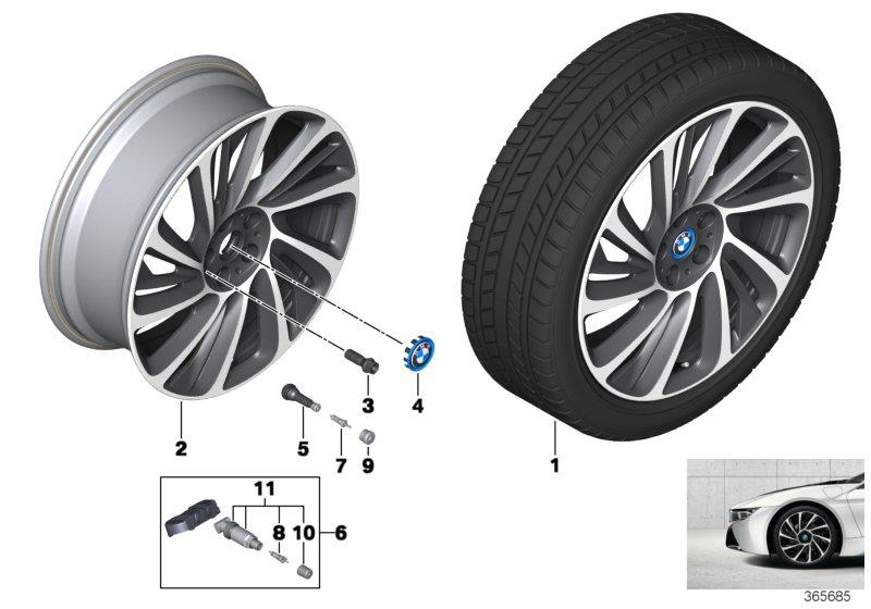 Le diagramme Roue all.BMW i style turbine 625 - 20"" pour votre 2017 BMW i8   
