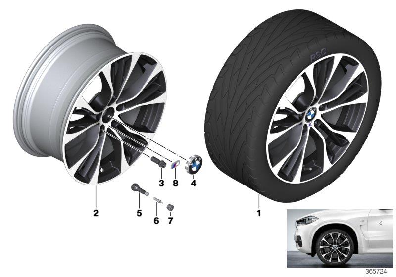 Le diagramme Roue AL BMW M rayons doubles 599M pour votre BMW X3  
