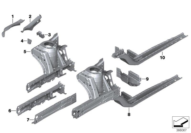 Diagram WHEELHOUSE/ENGINE SUPPORT for your 2018 BMW X2   