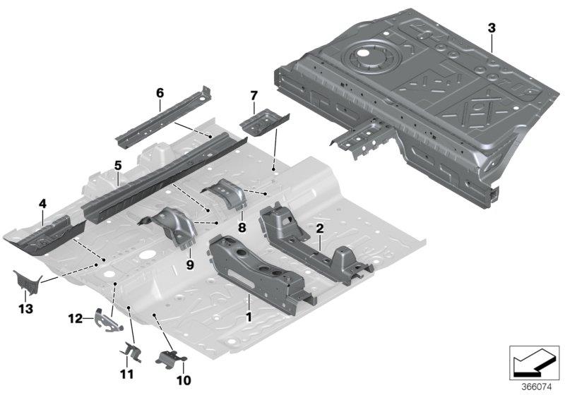 Diagram Partition trunk/Floor parts for your 2018 BMW M6   