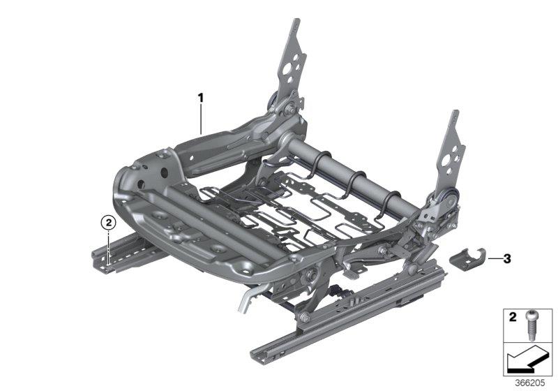 Diagram Seat, front, seat frame for your 2009 BMW M6   