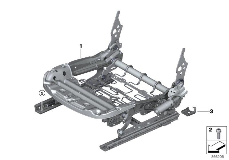 Diagram Seat, front, seat frame, electric for your 2000 BMW 330i   