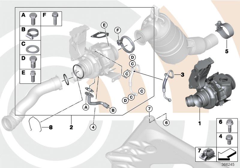 Diagram Exhaust turbo.and Value Line install.kit for your BMW