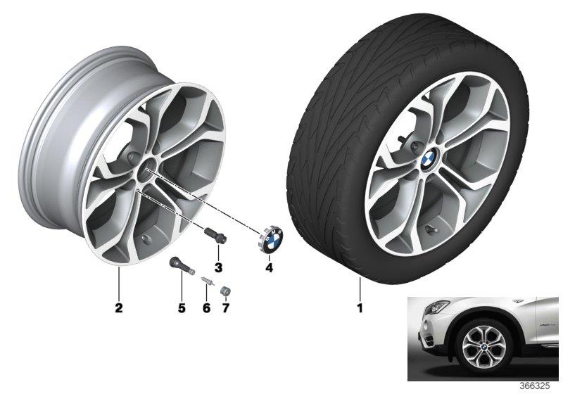 Le diagramme Roue alliage BMW rayon en Y 607-18"" pour votre 2017 BMW X4   