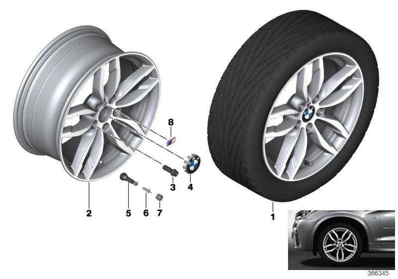 Diagram 622 BMW LA wheel M double-spoke - 19" for your 2017 BMW X3   