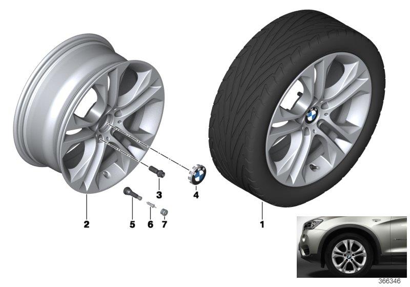 Diagram BMW LA wheel double spoke 605-18"" for your 2018 BMW X4   