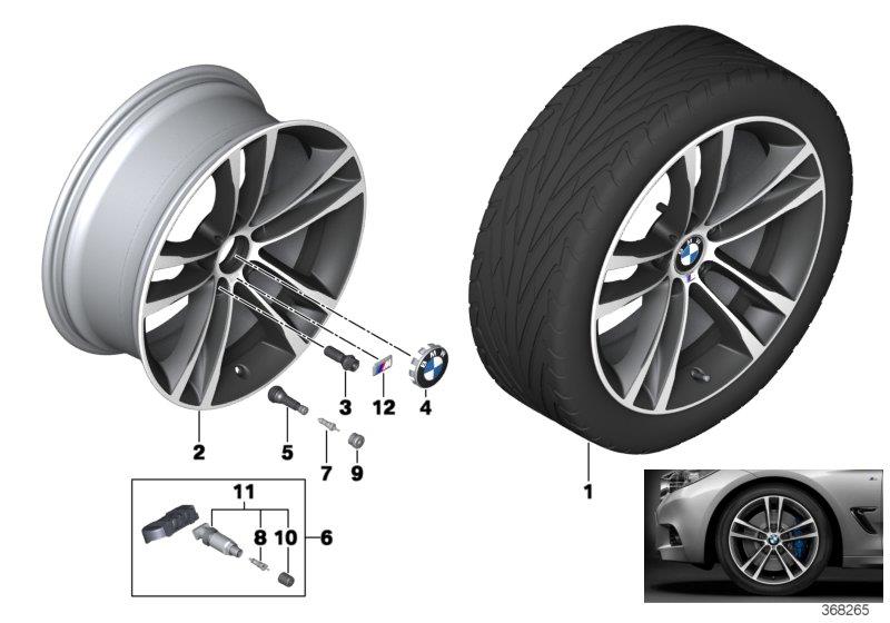 Diagram BMW LA wheel M double spoke 598M- 19" for your BMW