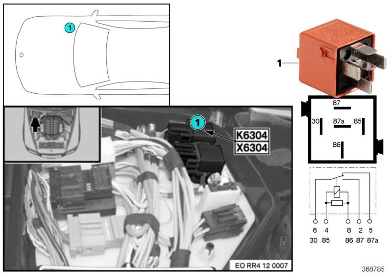 Full size assembly image of Secondary air injection pump relay K6304 (1/2)