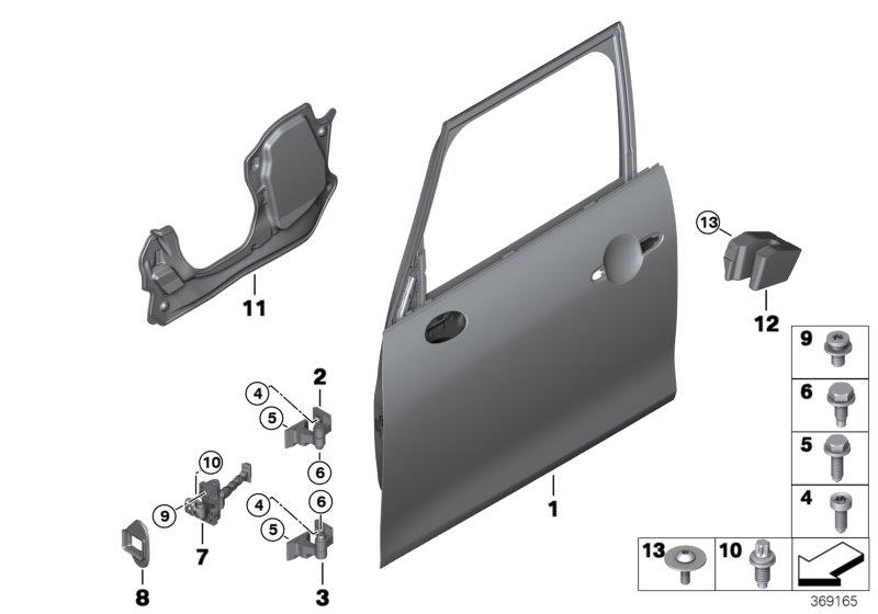 Diagram FRONT DOOR-HINGE/DOOR BRAKE for your MINI