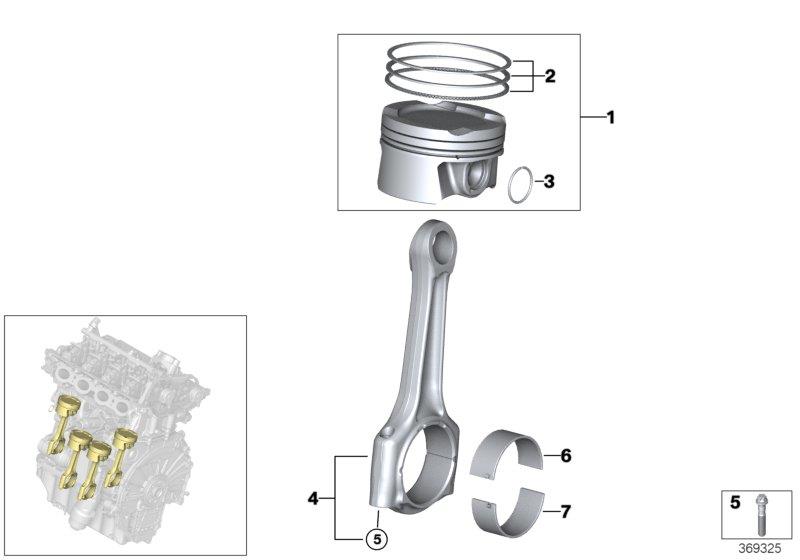 Diagram Crankshaft asbly - Connecting rod/piston for your BMW