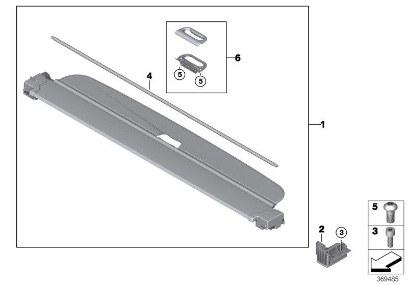 Diagram Hide-away cargo cover for your 2015 BMW M6   