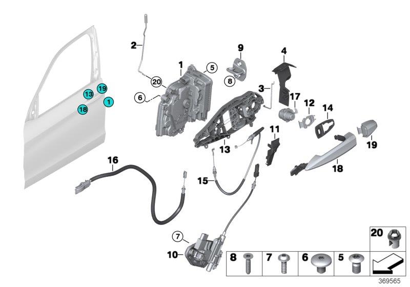 Diagram Locking system, door, front for your 1996 BMW