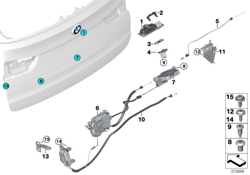 Diagram TRUNK LID/CLOSING SYSTEM for your 2021 BMW M550iX   