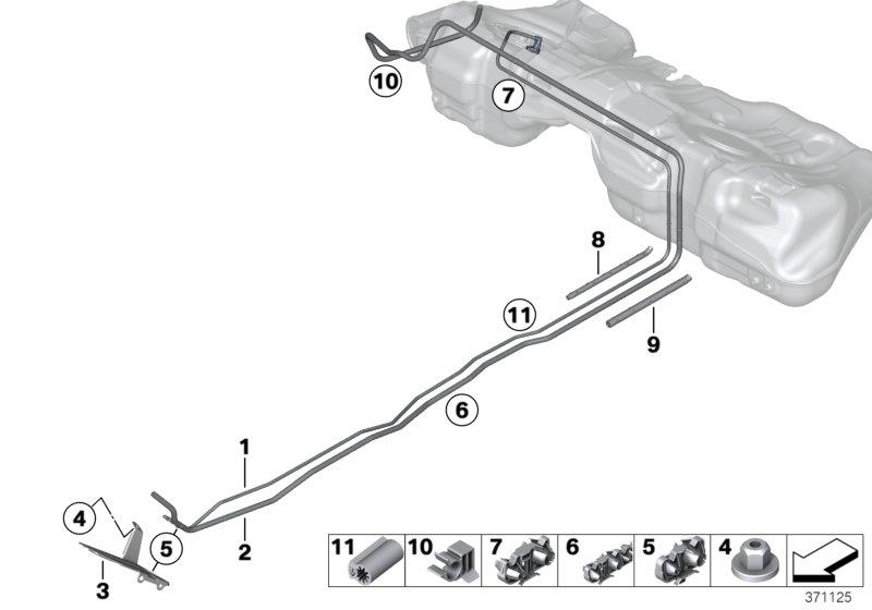 Diagram Fuel Pipe and Mounting Parts for your 2016 BMW 650i Convertible  