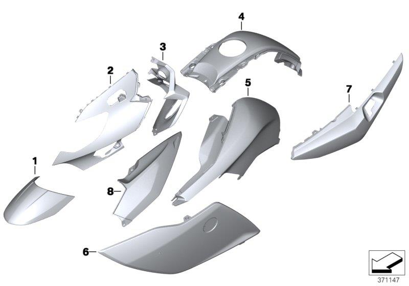 Diagram Painted parts YNB5 light-white unicolor for your 2013 BMW K1600GT   