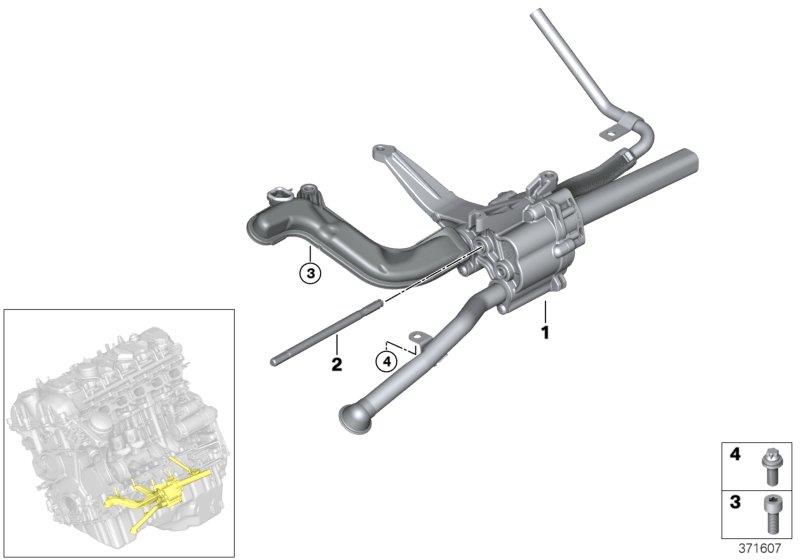 Diagram Lubrication syst.,oil pump, single parts for your 2018 BMW M240i Coupe  