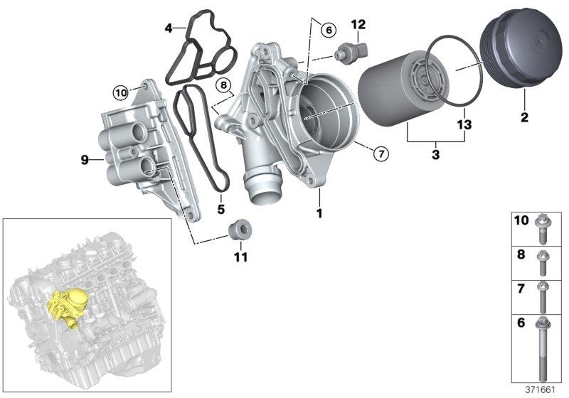 Diagram Lubrication system-Oil filter for your 2005 BMW 320i   