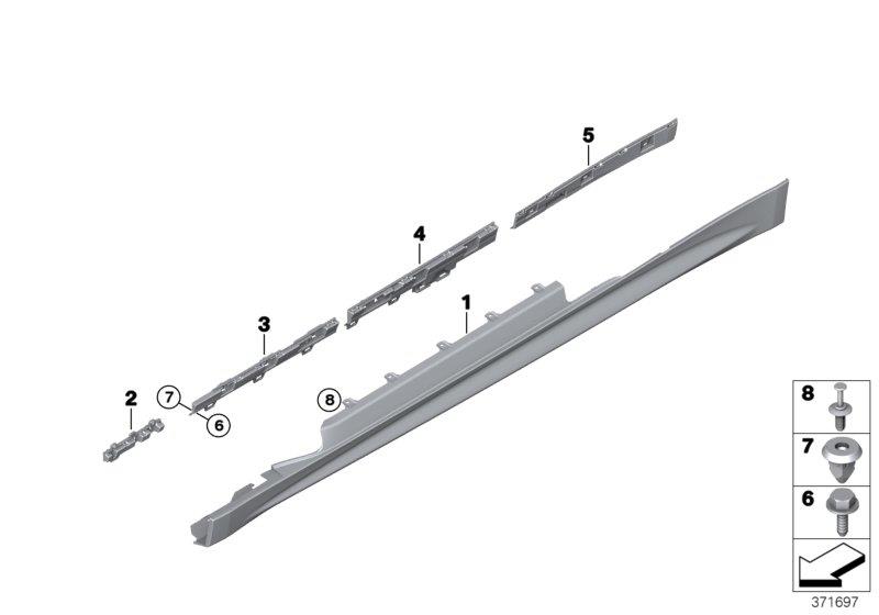 Diagram M cover for rocker panel / wheel arch for your 2012 BMW M3   