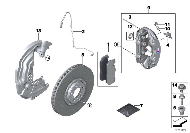 Diagram FRONT WHEEL BRAKE for your 2019 BMW M3   