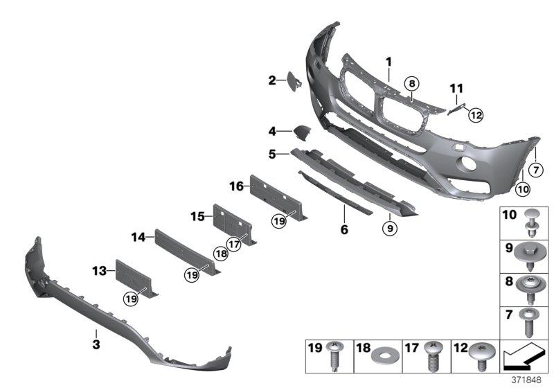 Diagram Trim cover, front for your 2015 BMW M3   