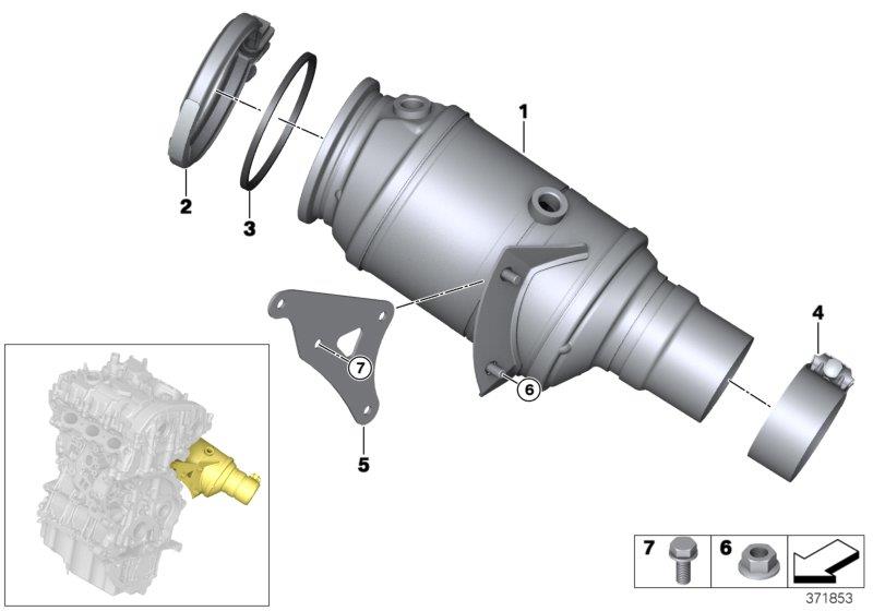 Diagram Engine-side catalytic converter for your 1975 BMW 530i   