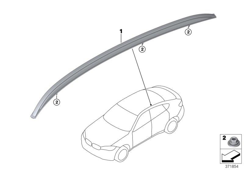 Le diagramme Post-équipement rampes de toit pour votre BMW X6  