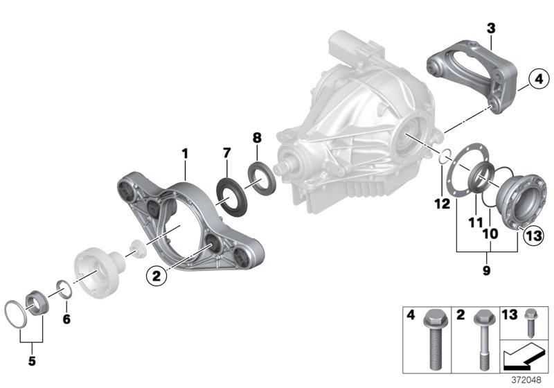 Le diagramme Pont arrière : adaptateur / joints pour votre BMW