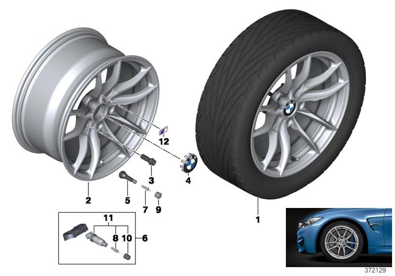 Diagram BMW LA wheel V-Spoke 513M - 18" for your 2018 BMW M4   
