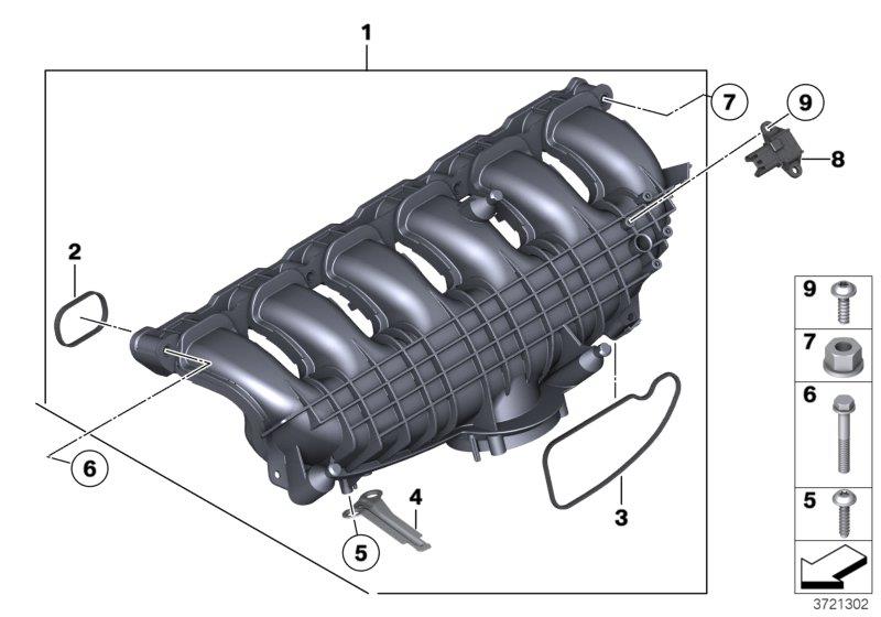 Diagram Intake manifold system for your 2015 BMW 528iX   
