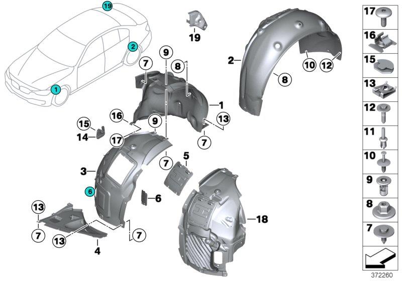 Diagram Wheelarch trim for your BMW