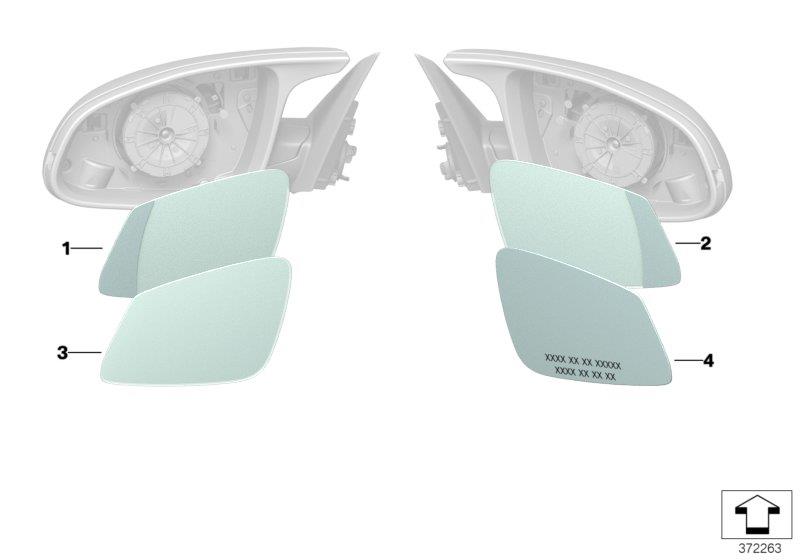 Diagram Retrofit M mirror glasses for your 2018 BMW 430i   