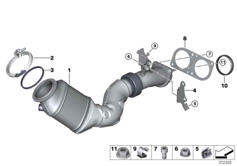 Diagram Engine-side catalytic converter for your BMW M3  