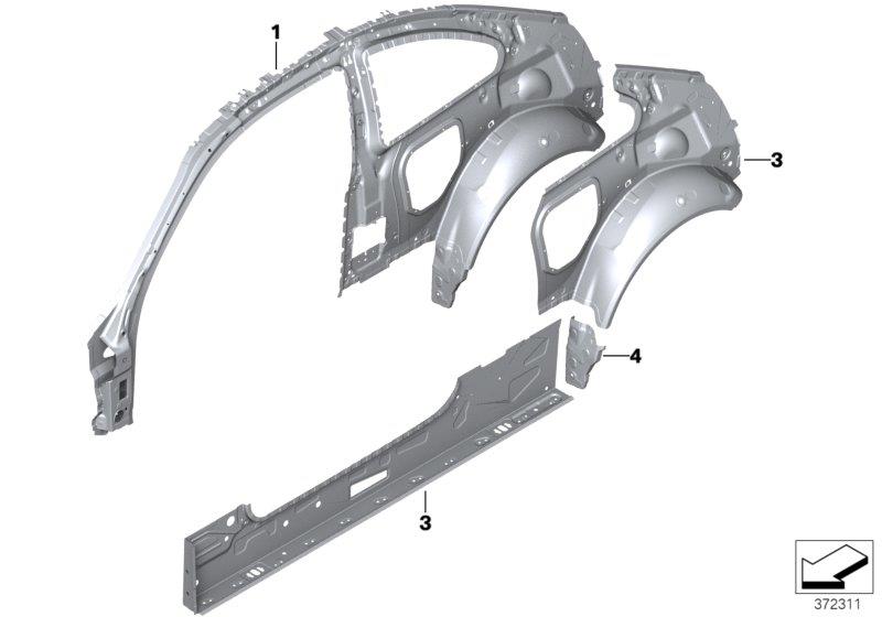 Diagram Side frame section, inner for your 2017 BMW M240i   
