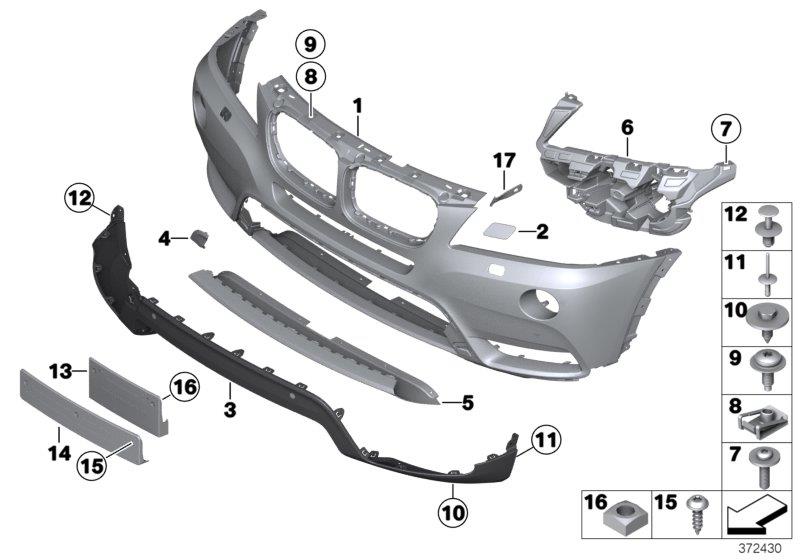 Le diagramme Garniture avant pour votre BMW X3  