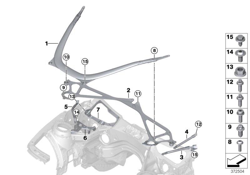 Diagram Reinforcement for body, front for your 2018 BMW 430iX   