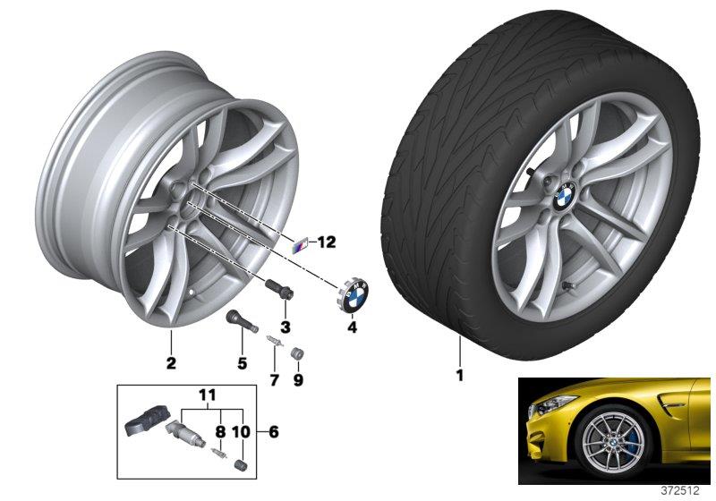 Le diagramme Roue all. BMW rayons en V 640M - 18"" pour votre BMW M2  