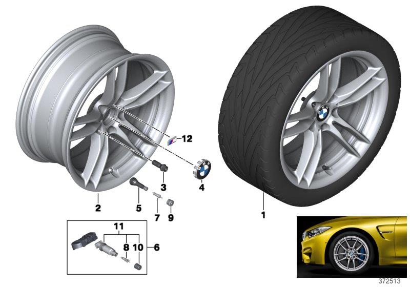 Diagram BMW LA wheel V-Spoke 641M - 19" for your BMW M4  