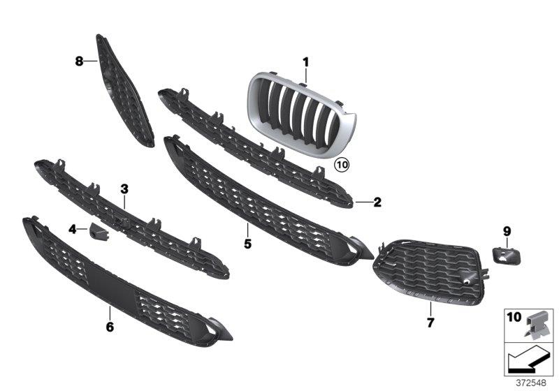 Diagram M trim decor elements, front for your 2015 BMW X5   