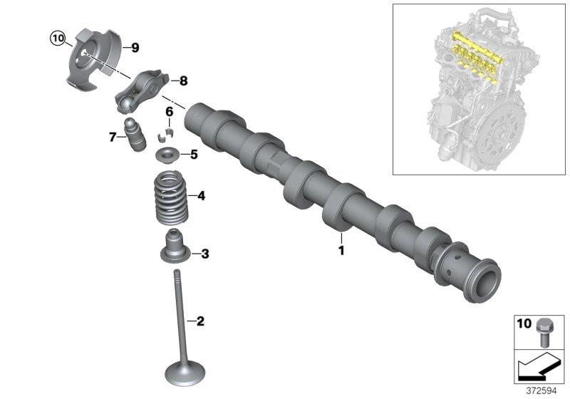 Diagram Valve timing gear, camshaft, inlet for your BMW M4 CS  