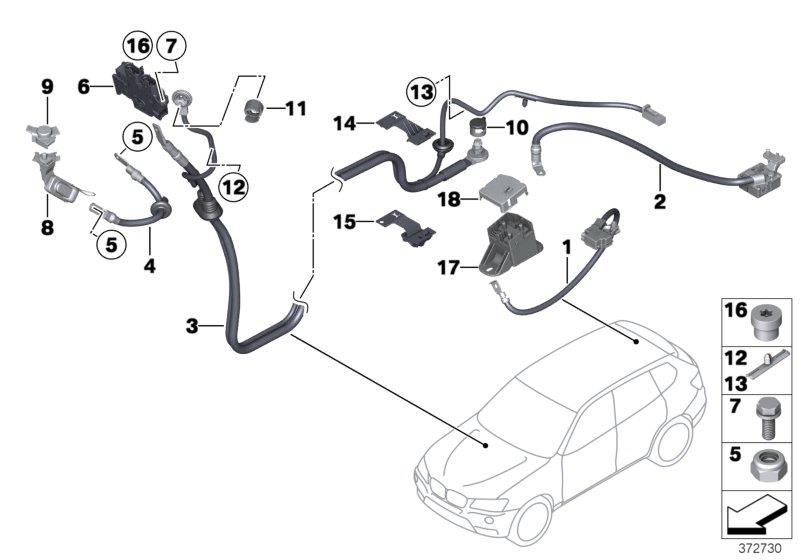 Le diagramme Câble de batterie - câble de masse pour votre BMW