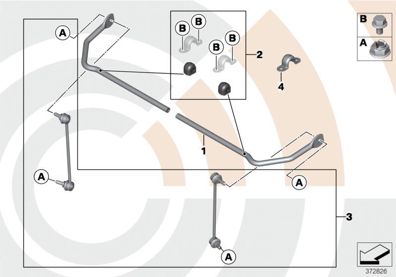 Diagram Repair kits for rear stabilizer bar for your MINI