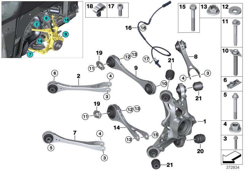Diagram rear axle with suspension for your 2020 BMW 530e   
