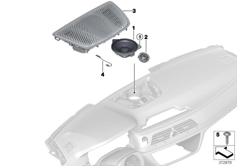 Diagram Loudspeaker, instrument panel for your BMW 740i  