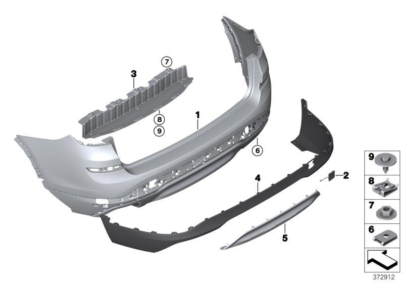 Le diagramme Garniture arrière pour votre BMW