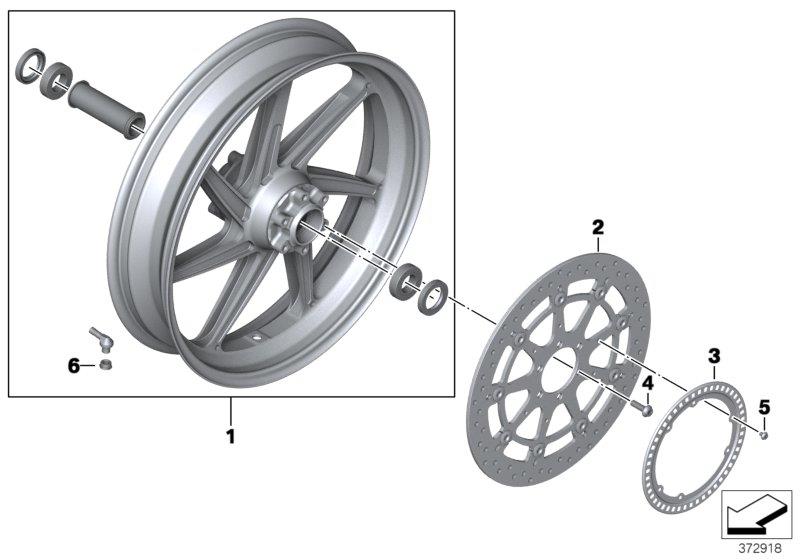 Diagram Forged wheel, front for your 2013 BMW HP4   