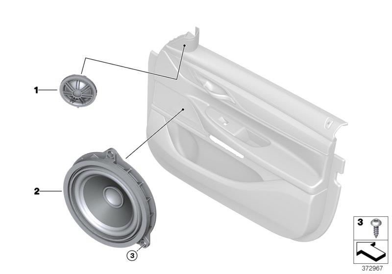 Diagram SINGLE PARTS F FRONT DOOR HIFI SYSTEM for your 2006 BMW M6   