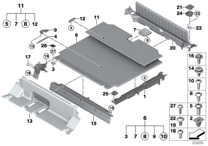 Diagram Trim panel, trunk floor for your 2002 BMW X5   