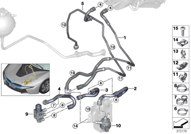 Diagram Cooling water hoses for your BMW